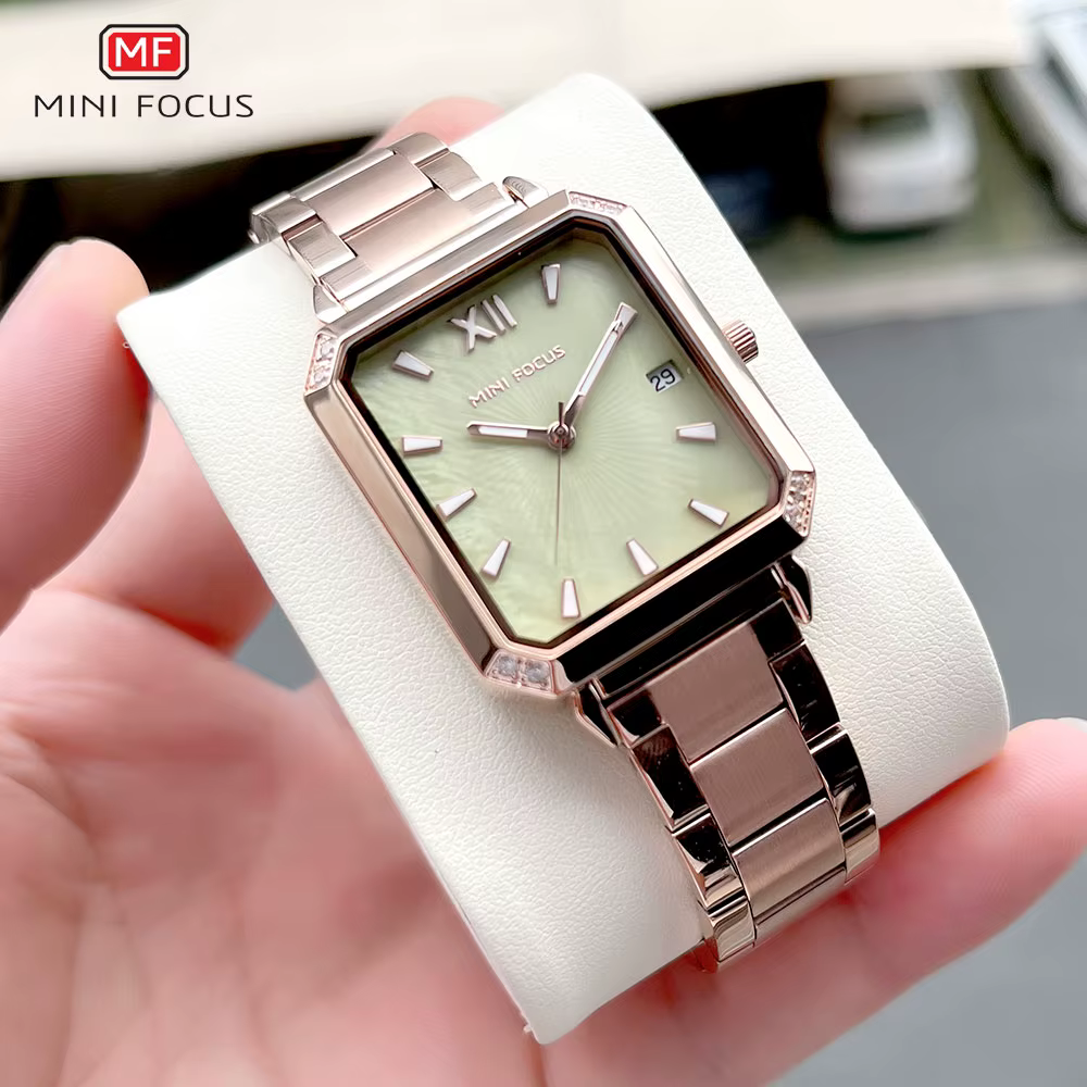 MINI FOCUS-Montre à Quartz avec Cadran Carré pour Femme