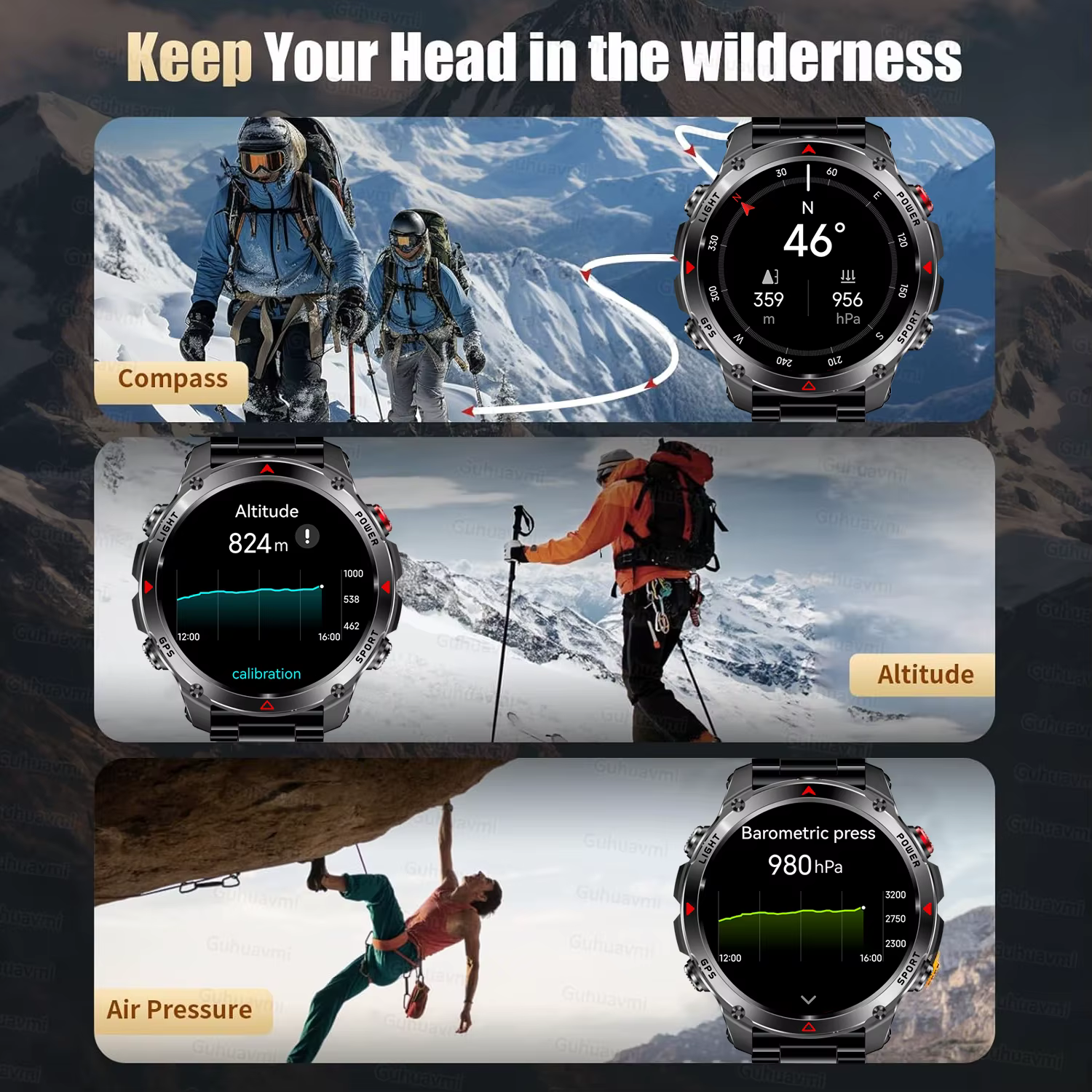 Forerunner 570 GPS montre intelligente 3ATM étanche AMOLED écran MULTI-bande GNSS boussole altimètre lampe de poche sport Smartwatch hommes