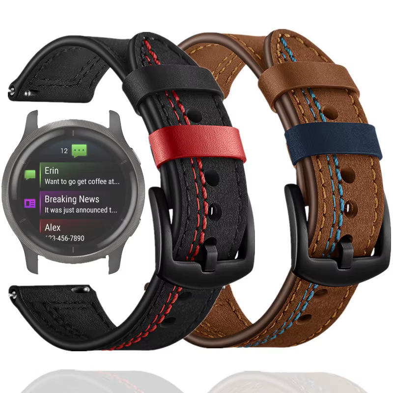 Bracelet de montre en cuir pour Garmin Venu 3