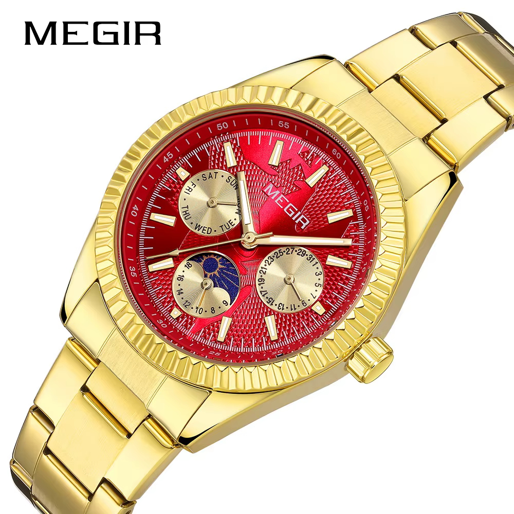 Montre à quartz MEGIR 1102 avec bracelet en acier inoxydable