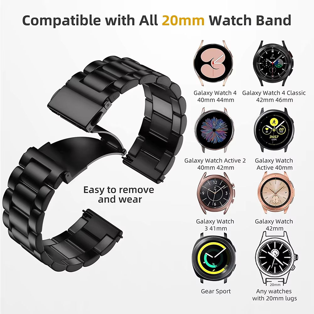 Bracelet en métal pour Samsung Galaxy Watch 7/6/5/4 40mm 44mm