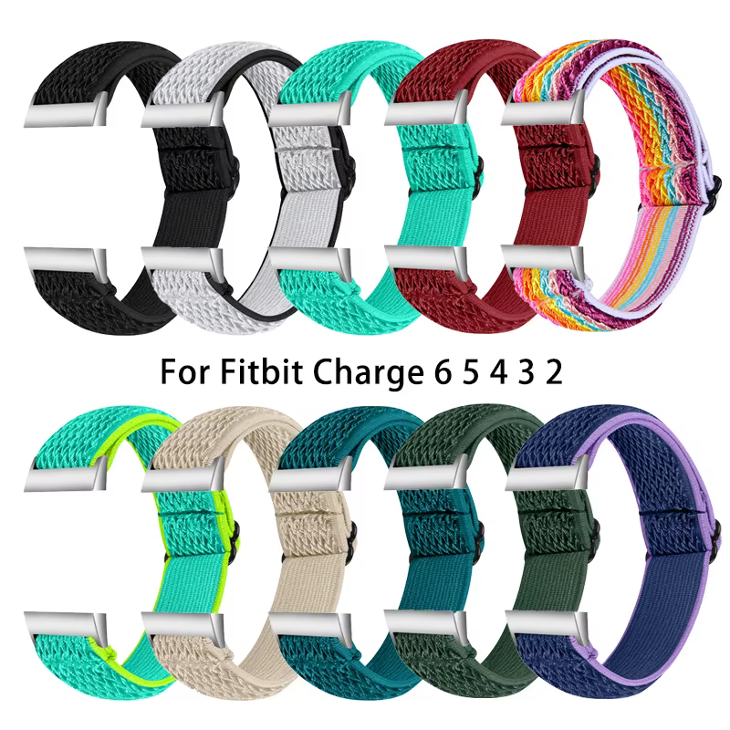 Bande élastique pour Fitbit charge 6 5 4 3 2 montre intelligente femmes hommes tissé Bracelet réglable