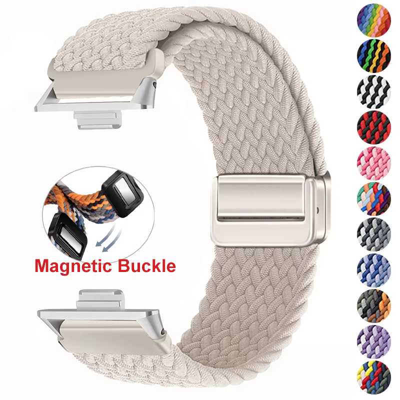 Bracelet à boucle en Nylon tressé magnétique pour Xiaomi Redmi Watch 4 5