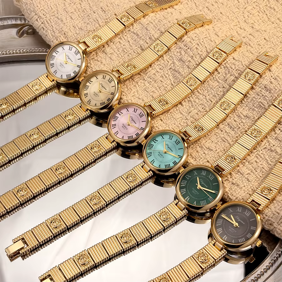 Montre classique pour femme en or vintage E-Character : Une élégance intemporelle