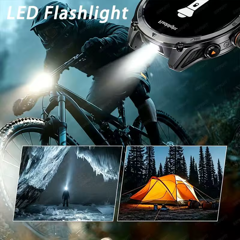 Nouvelle montre connectée militaire GPS sportive 2026, grand écran haute définition de 1,7 pouce, batterie de 1000 mAh, étanche 3ATM, boussole