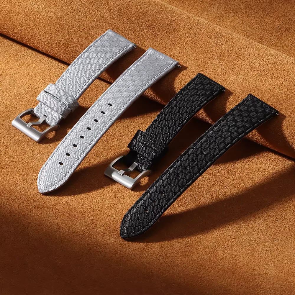 20mm 22mm lisse véritable Nylon tissé toile Bracelet de montre pour Perlon pour Omega