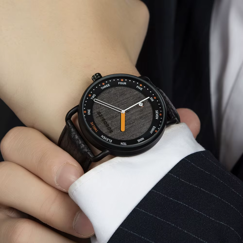 BOBO BIRD Montre à quartz en bois pour homme