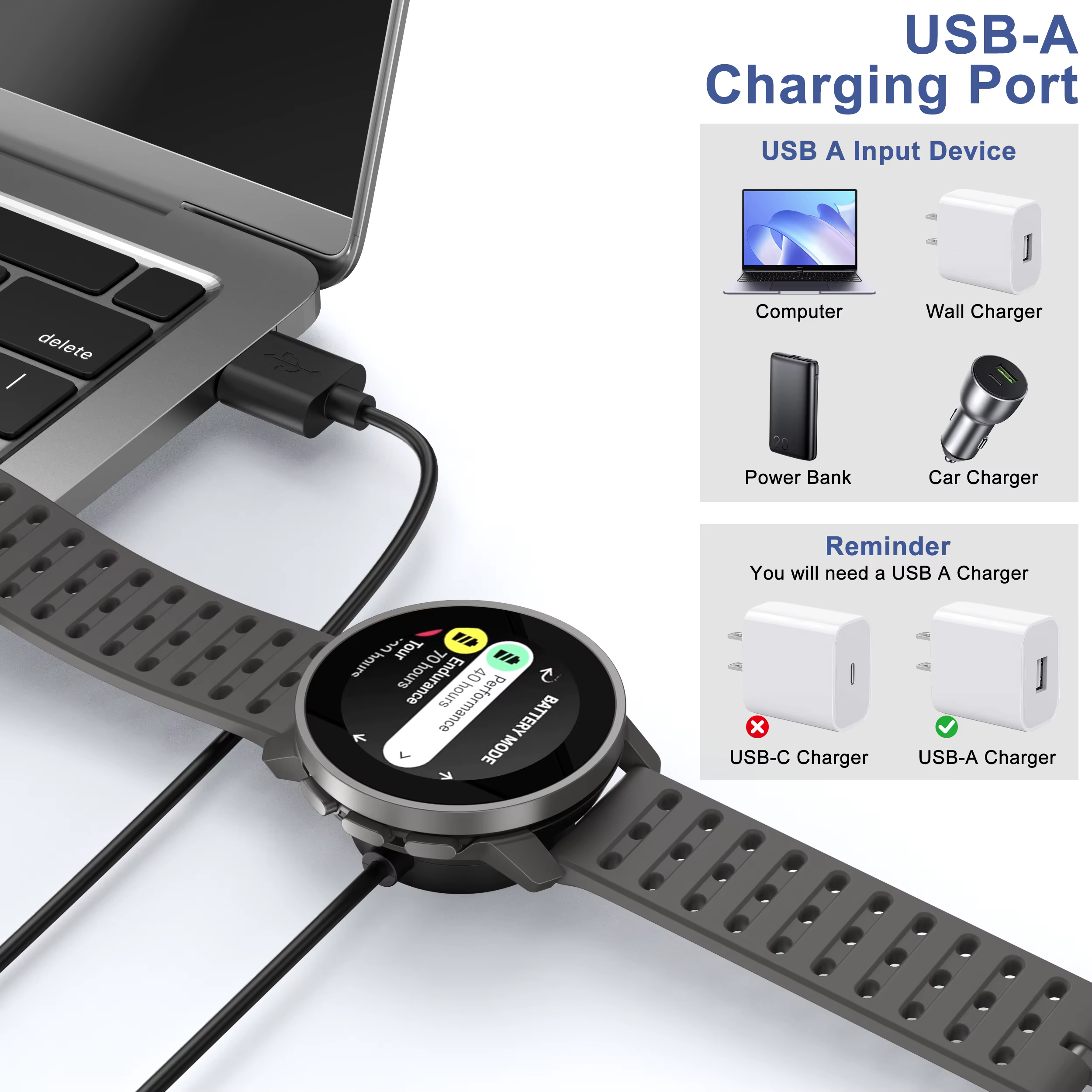 Câble de chargement magnétique USB pour SUUNTO 9 Peak Pro/Race S/Race/Ocean/support de station