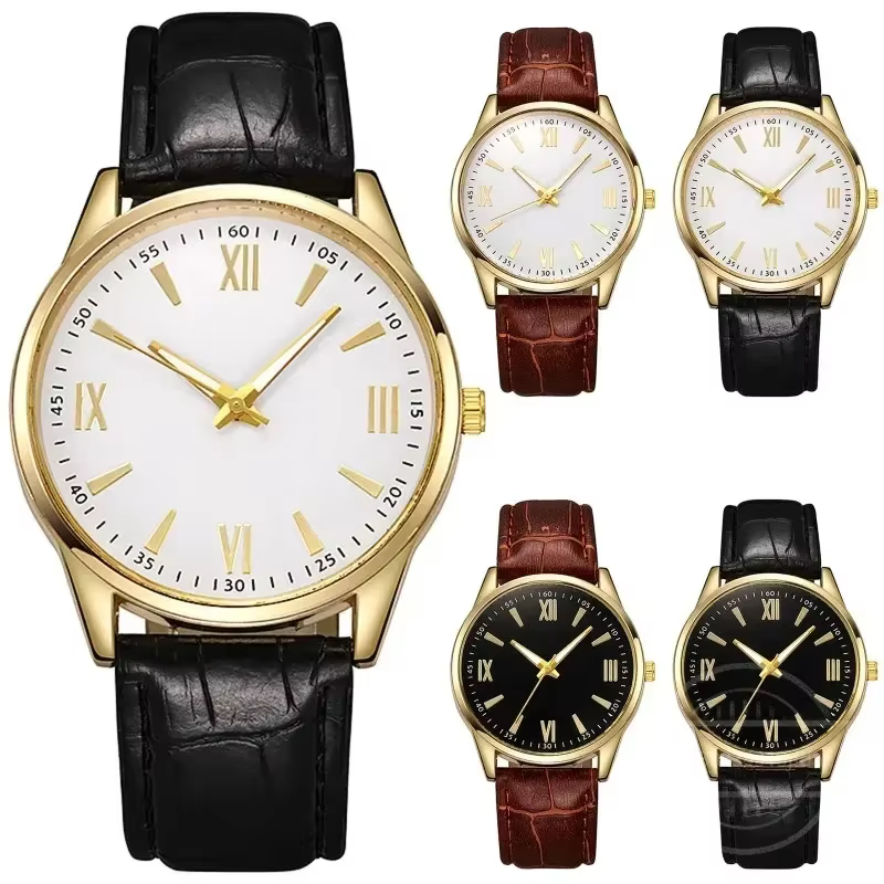 Montre de Luxe Minimaliste en Cuir Ultra Mince pour Homme