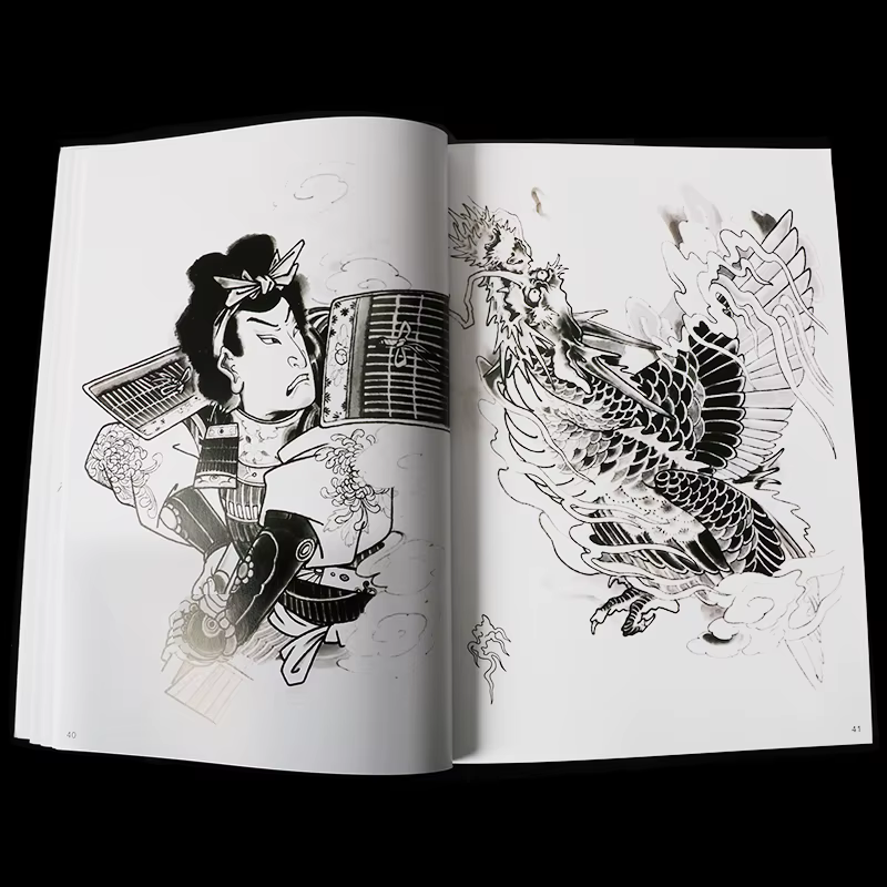 Livre de tatouage avec motifs de conception de ligne claire, accessoires de maquillage permanent et modèles de tatouage non temporaires populaires