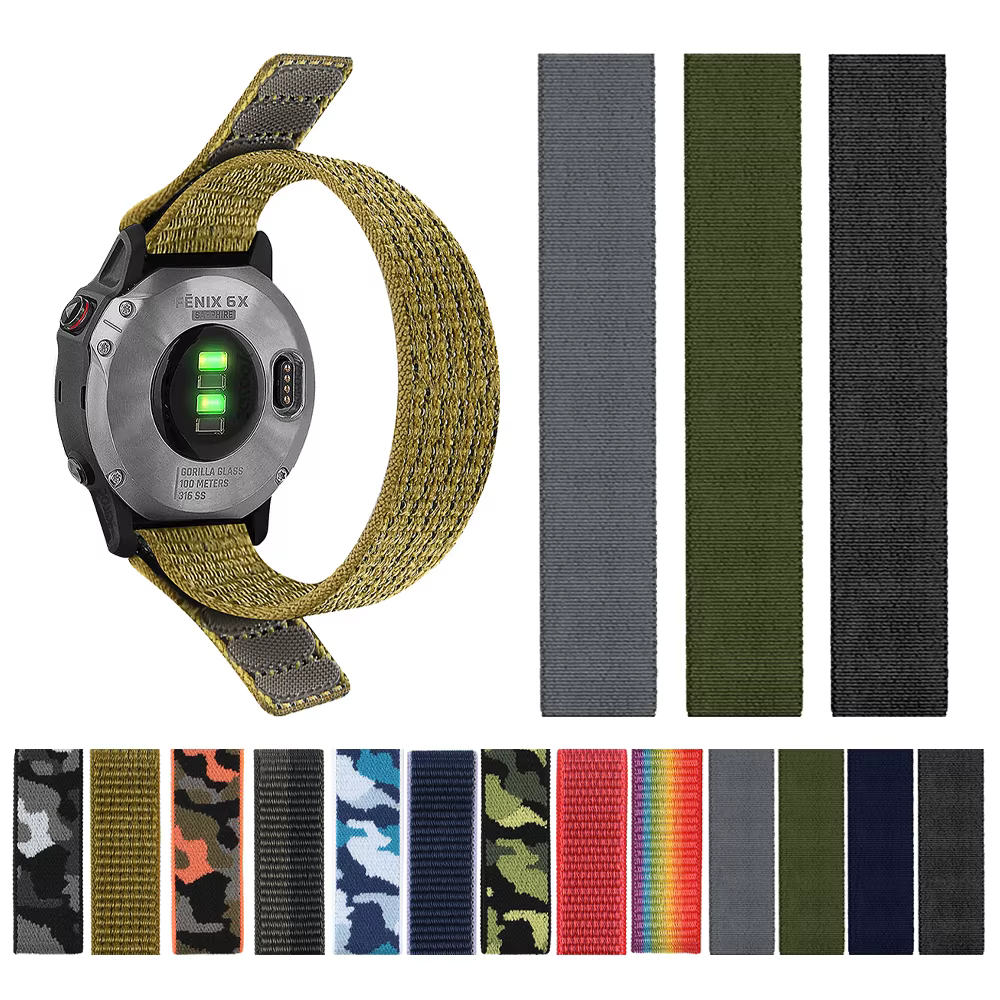 Bracelet à boucle en nylon pour montre Garmin