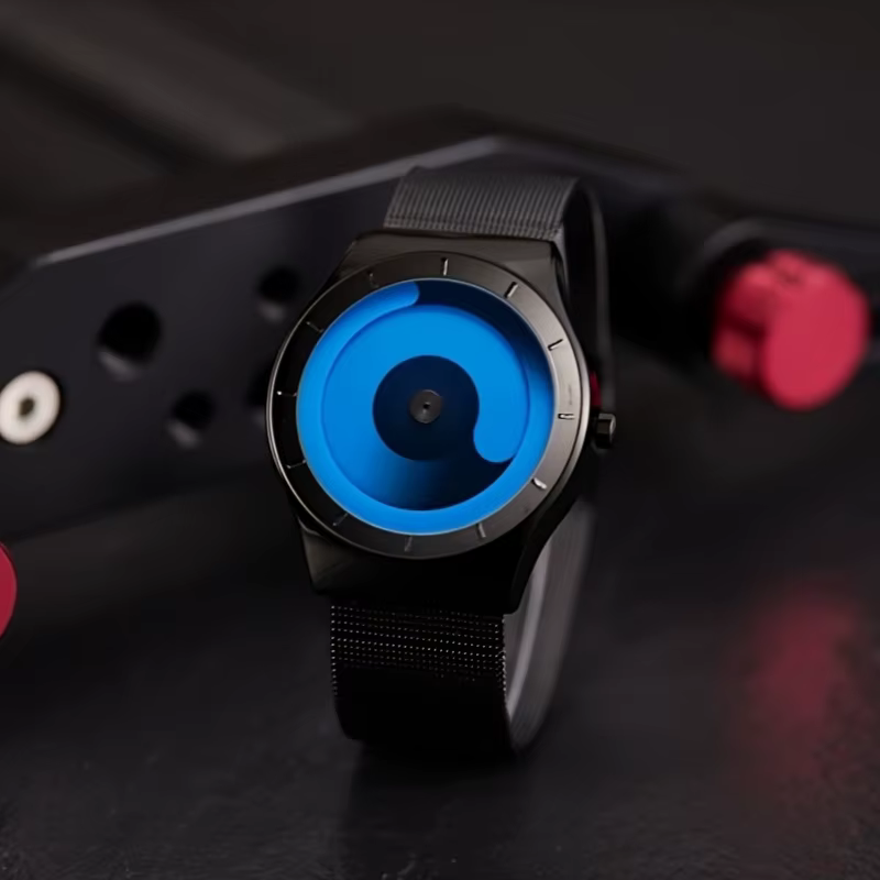 Montres homme à la mode créativité personnalisée pas de pointeurs vortex étoilé cadran circulaire montre à quartz relojes para hombres