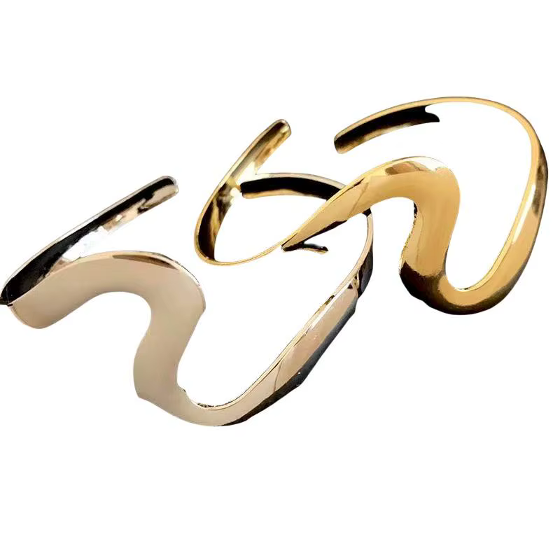 Bracelet manchette ouvert en métal style bohème pour femme, motif vague, bijou de plage, cadeau idéal