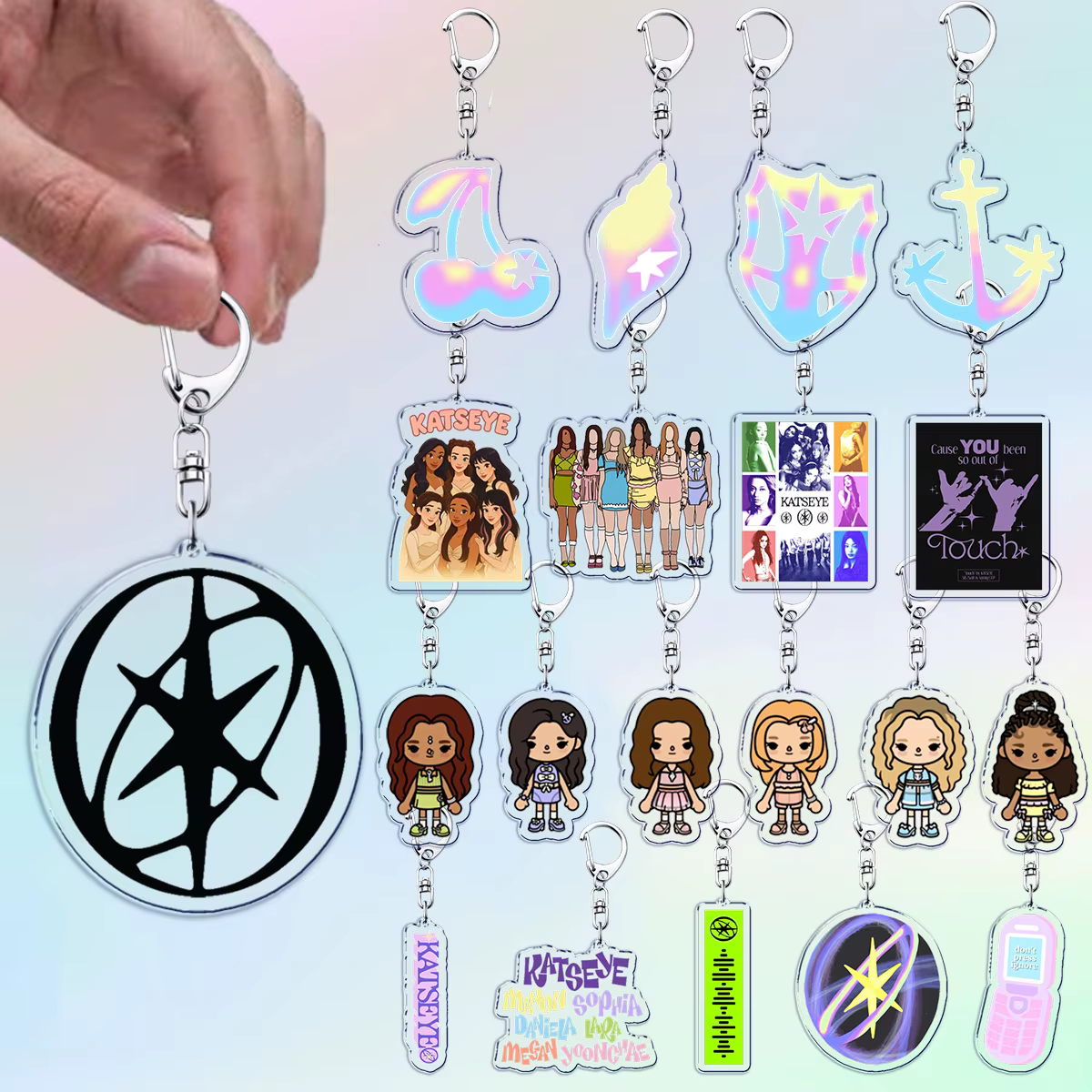Cool K-pop Katseye porte-clés accessoires sac breloques mignon MANON SOPHIA Femme DANIELA Gamer porte-clés bijoux Fans Freinds cadeau