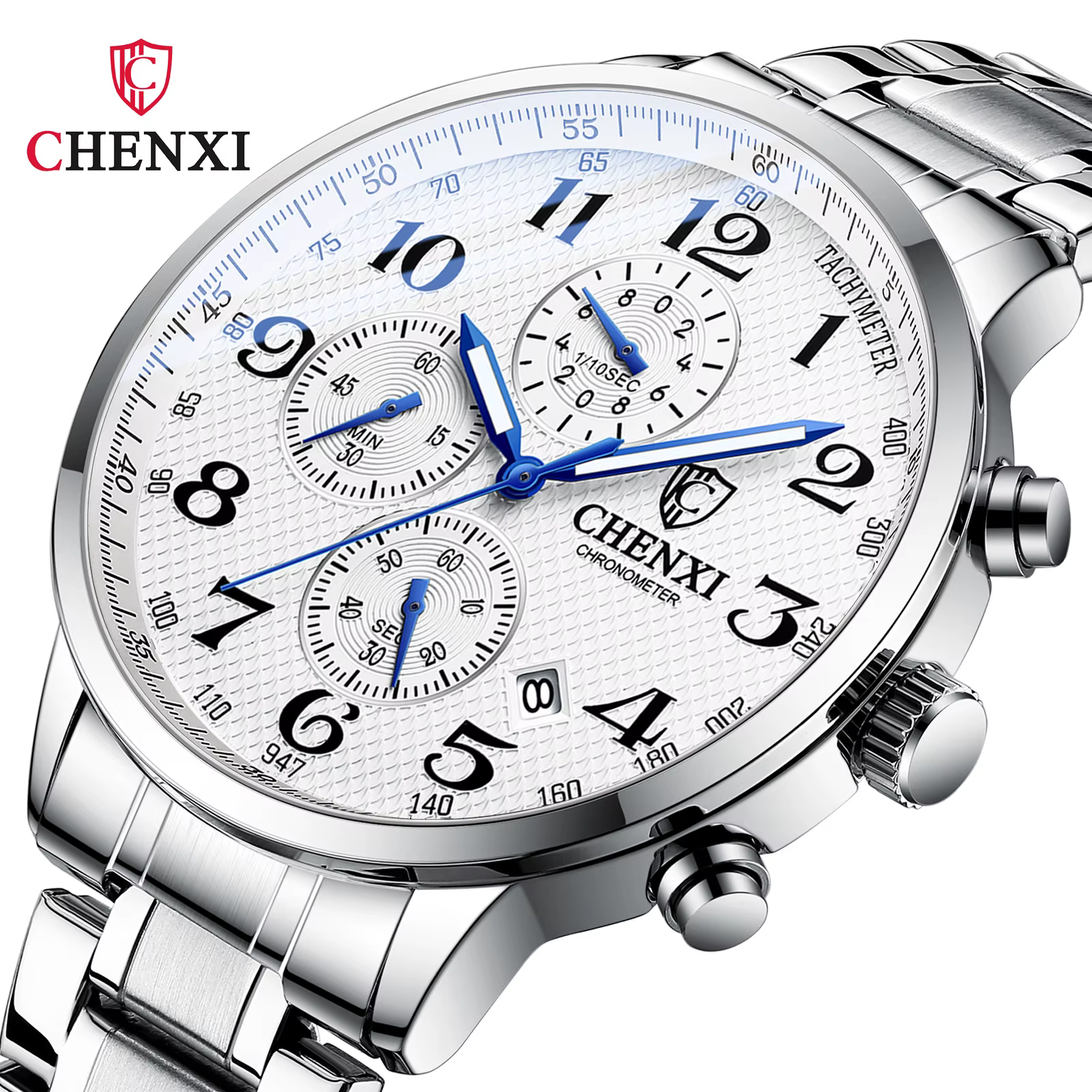 Montre chronographe à quartz étanche pour homme