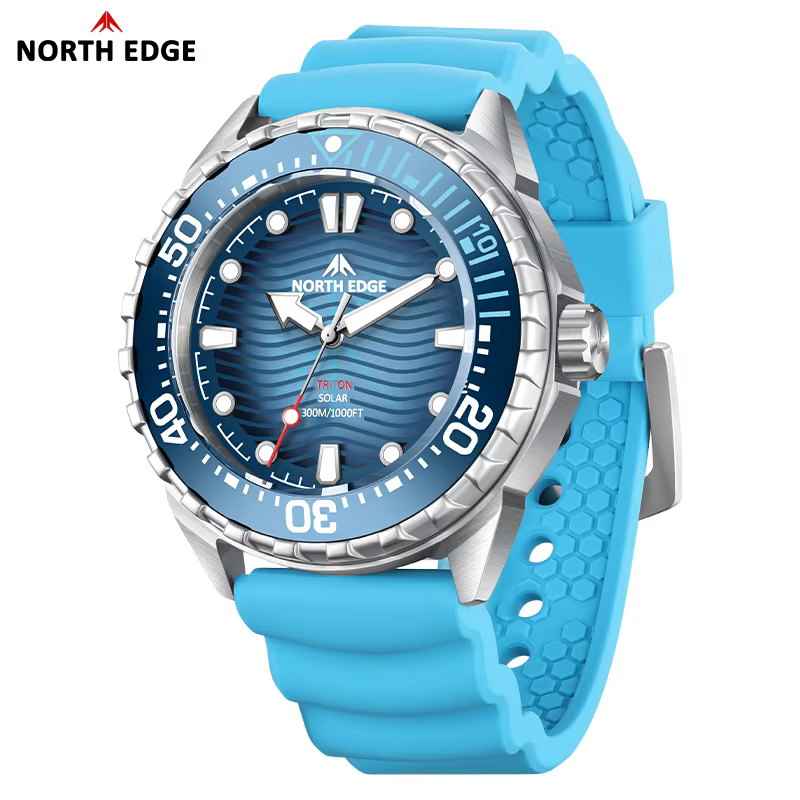 NORTH EDGE nouvelle montre de plongée à énergie solaire TRITON hommes montres à Quartz de luxe