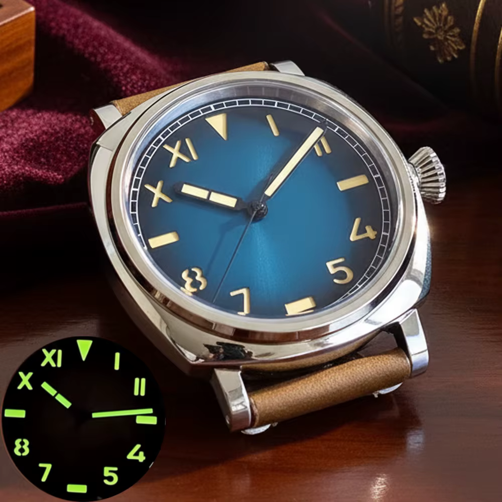 Miyota 8215 Tandorio 200M étanche 42mm carré plongée automatique hommes montre bleu marron californien cadran Lume saphir Montres