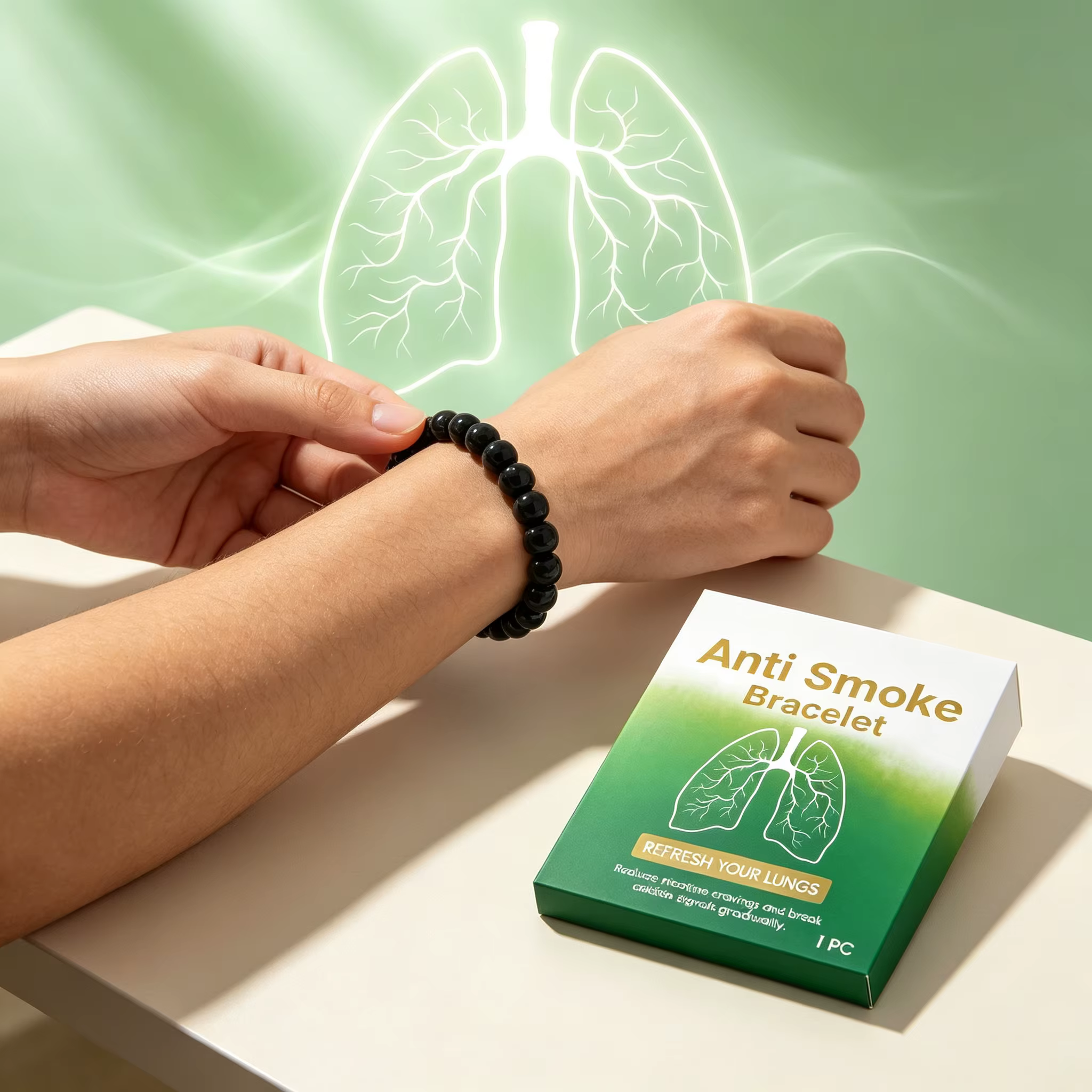 Bracelet anti-tabac pour hommes : Réduit les envies de fumer, aide à la sevrage, combat la dépendance au tabac, soulage l'anxiété, améliore la qualité du sommeil
