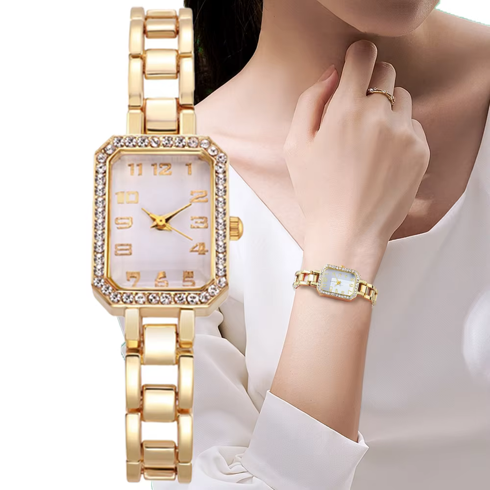 Montre pour femme de luxe 2025 nouveau Simple carré plein diamant