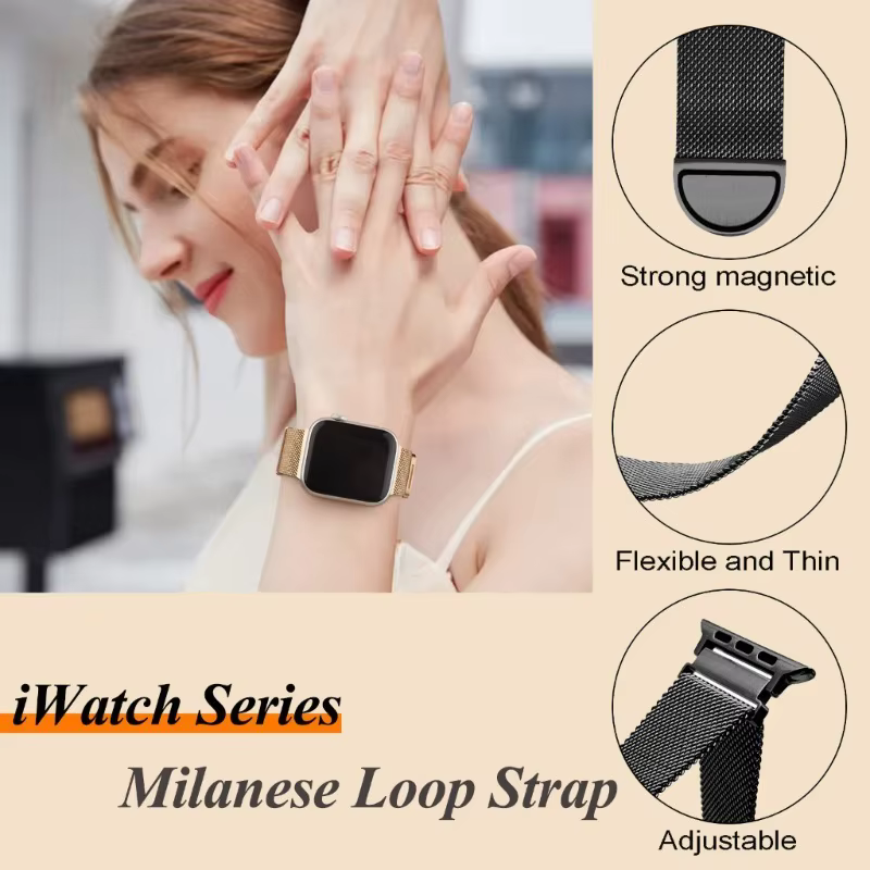 Starlight Milan bracelet en métal + étui pour Apple Watch 46mm 42mm 38 40 41 44 49 45mm PC verre iWatch série 11 10 9 8 7 6 5 4 Ultra3/2