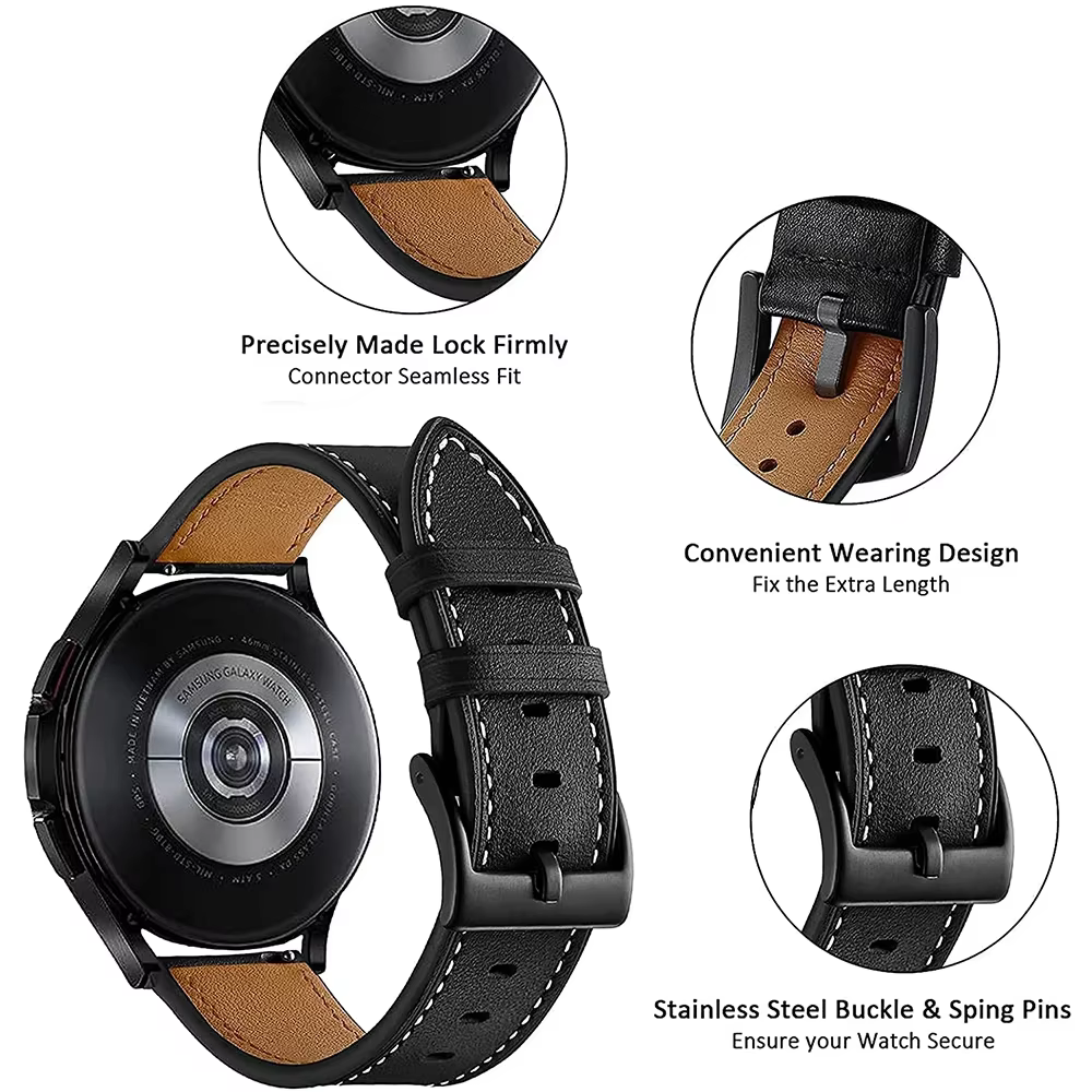 Bracelet en cuir de 22mm pour Amazfit Bip Max