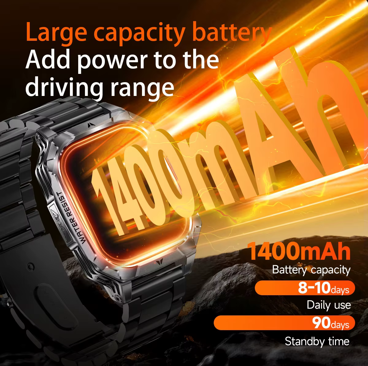 Nouvelle montre connectée avec batterie de 1400 mAh
