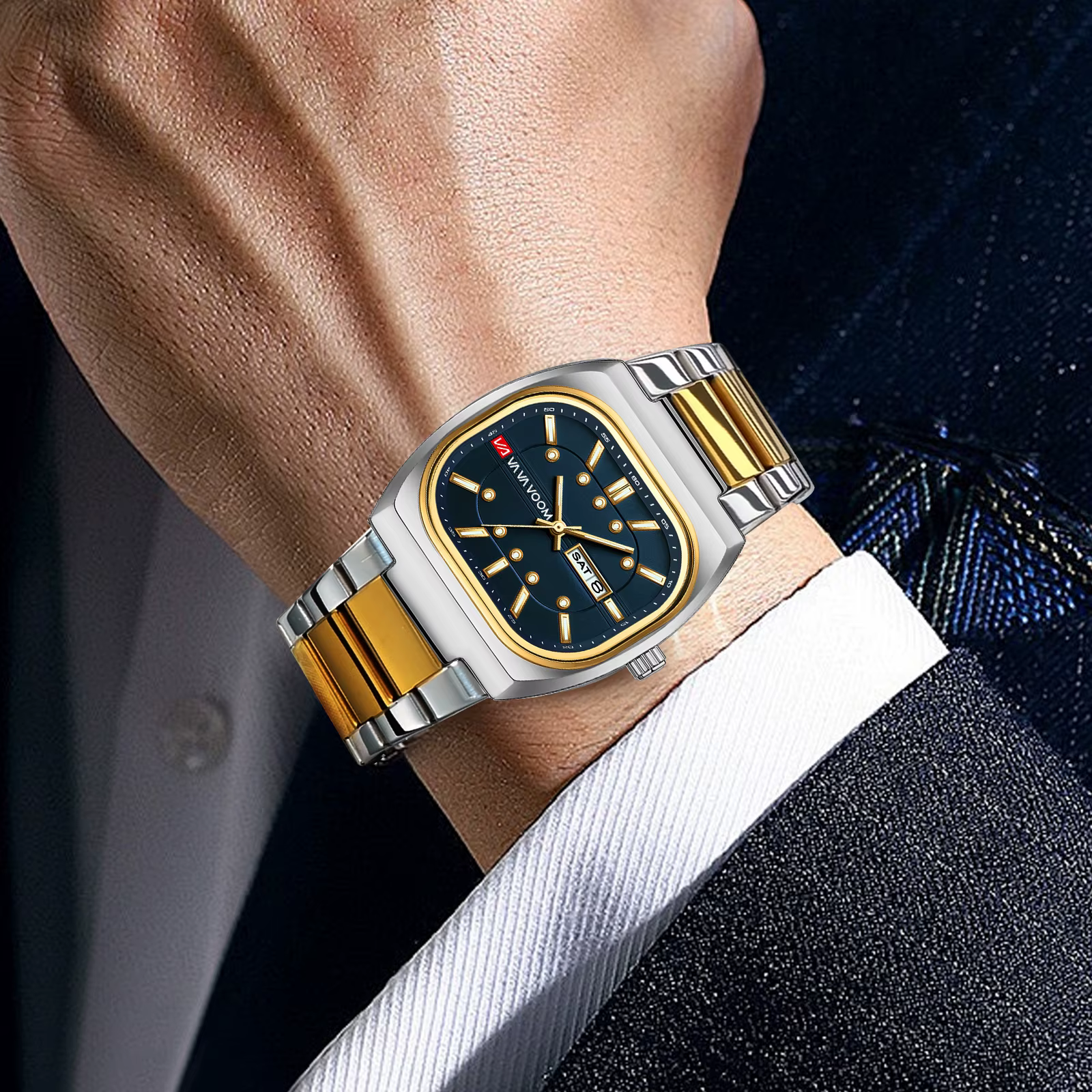 Montre Homme Série Plongée Analogique à Mouvement Carré 40mm en Acier Argenté, Montre à Quartz de Marque Supérieure 2026, Vente Chaude