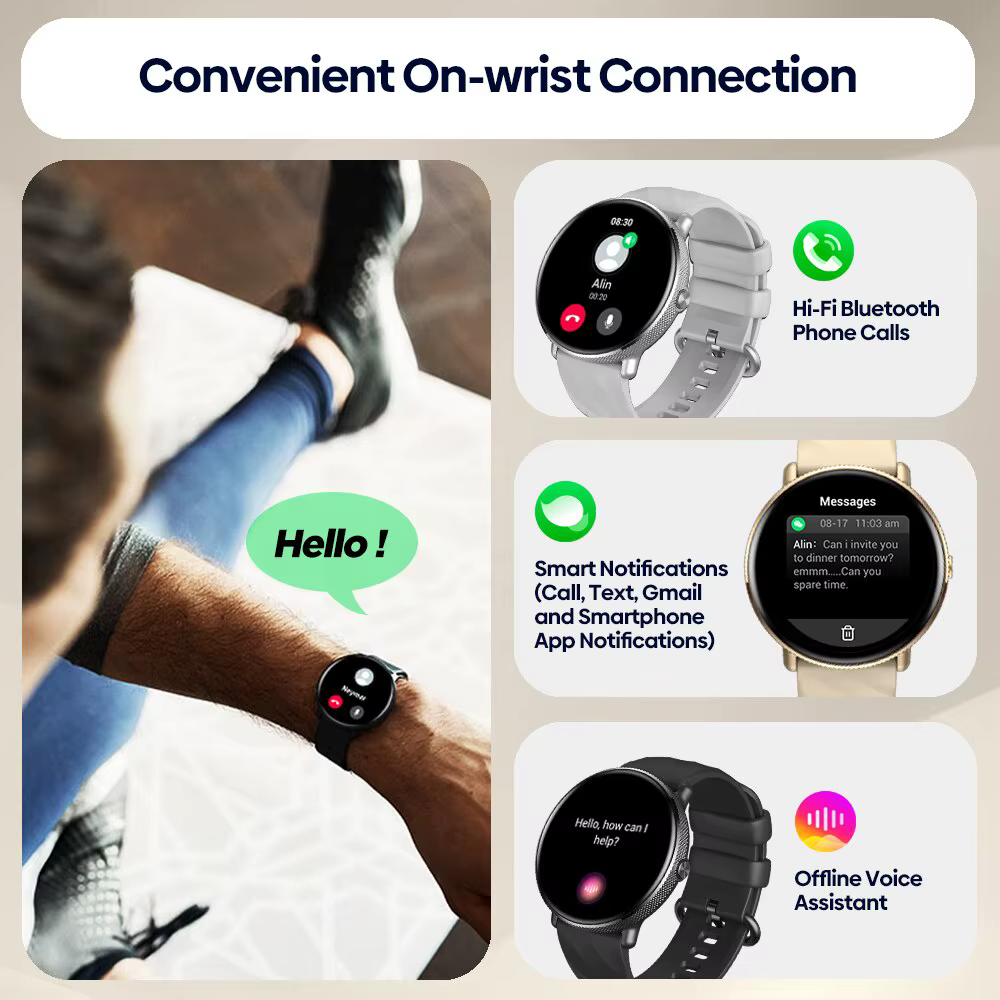 Zeblaze GTR 3 Pro Voix Appelant Montre Intelligente AMOLED Affichage 316L En Acier Inoxydable Fitness Smartwatch Pour Les Femmes