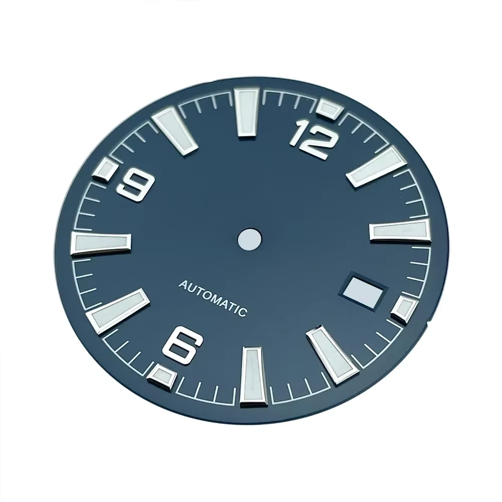 Cadran de montre Sterys bleu pour homme, mouvement NH35, planète, zones 600m, porcelaine BGW9, 33mm