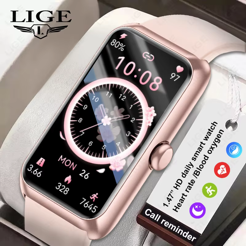 LIGE nouvelle mode montre intelligente dames rappel d'appel sang oxygène bricolage cadran personnalisé Bracelet de sport étanche hommes Smartwatch femmes