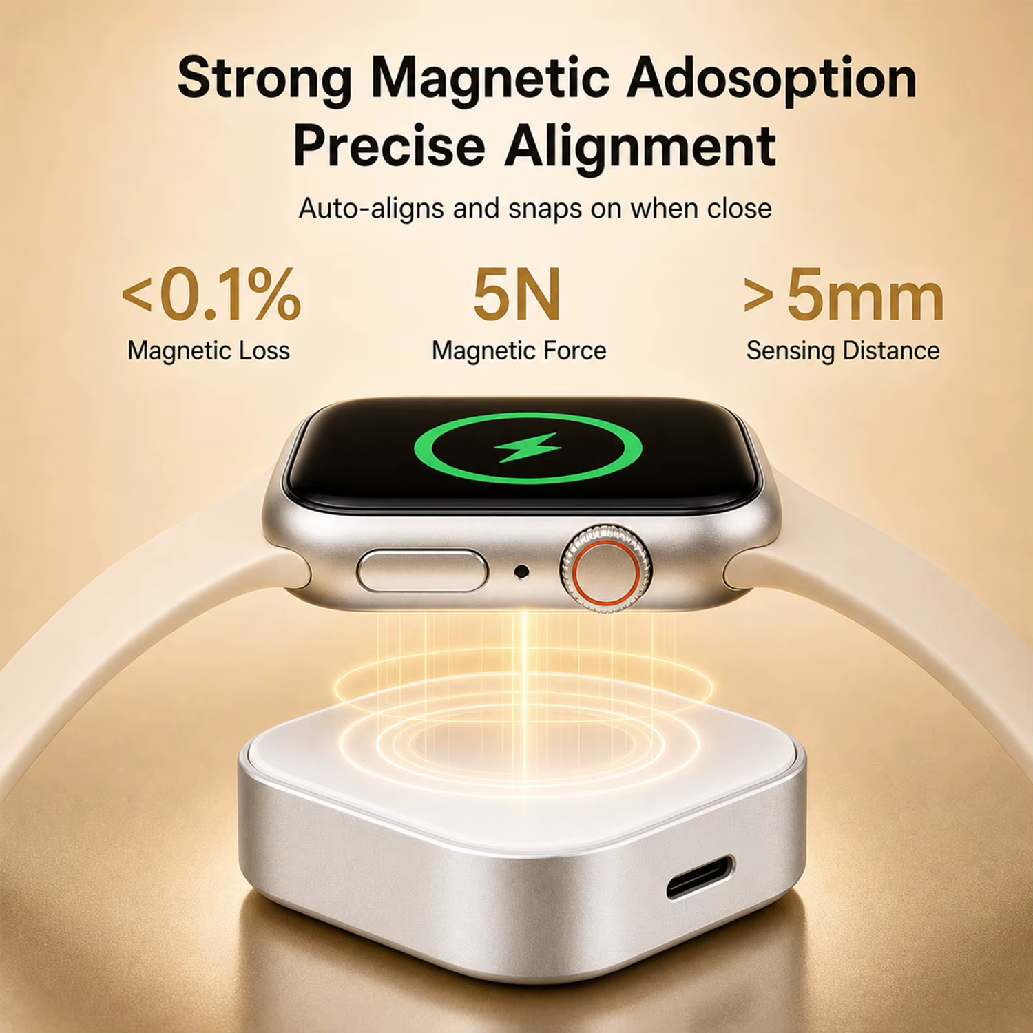 Chargeur de montre sans fil magnétique portable Type C 8 broches