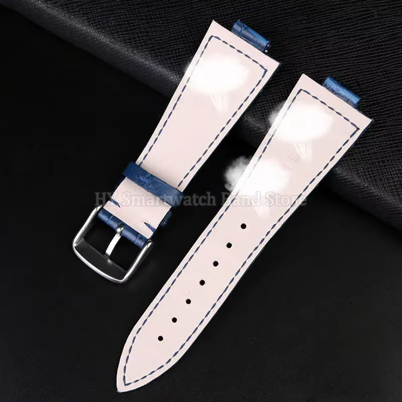 Bracelet de montre en cuir véritable pour hommes