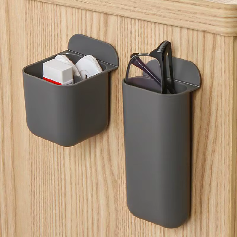 Support de rangement de bureau multifonctionnel pour stylos, boîte de rangement simple pour ordinateur de bureau, tube de rangement pour petits objets autocollant