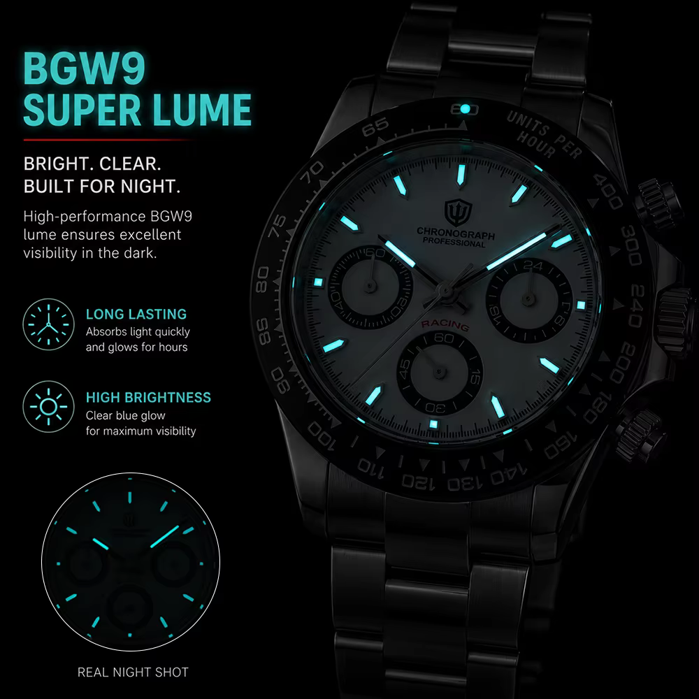 Watchdives WD16500 V2 montre à Quartz VK63 balayage sport chronographe montres saphir AR revêtement BGW9 lumineux