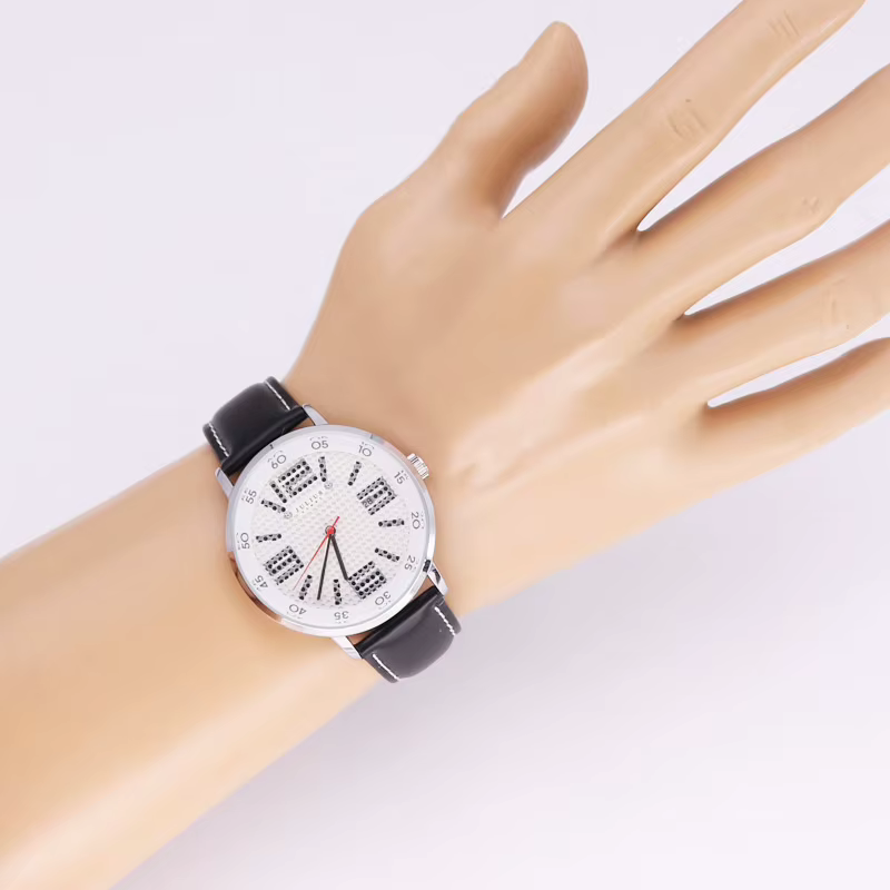Montre à quartz en cuir véritable pour homme