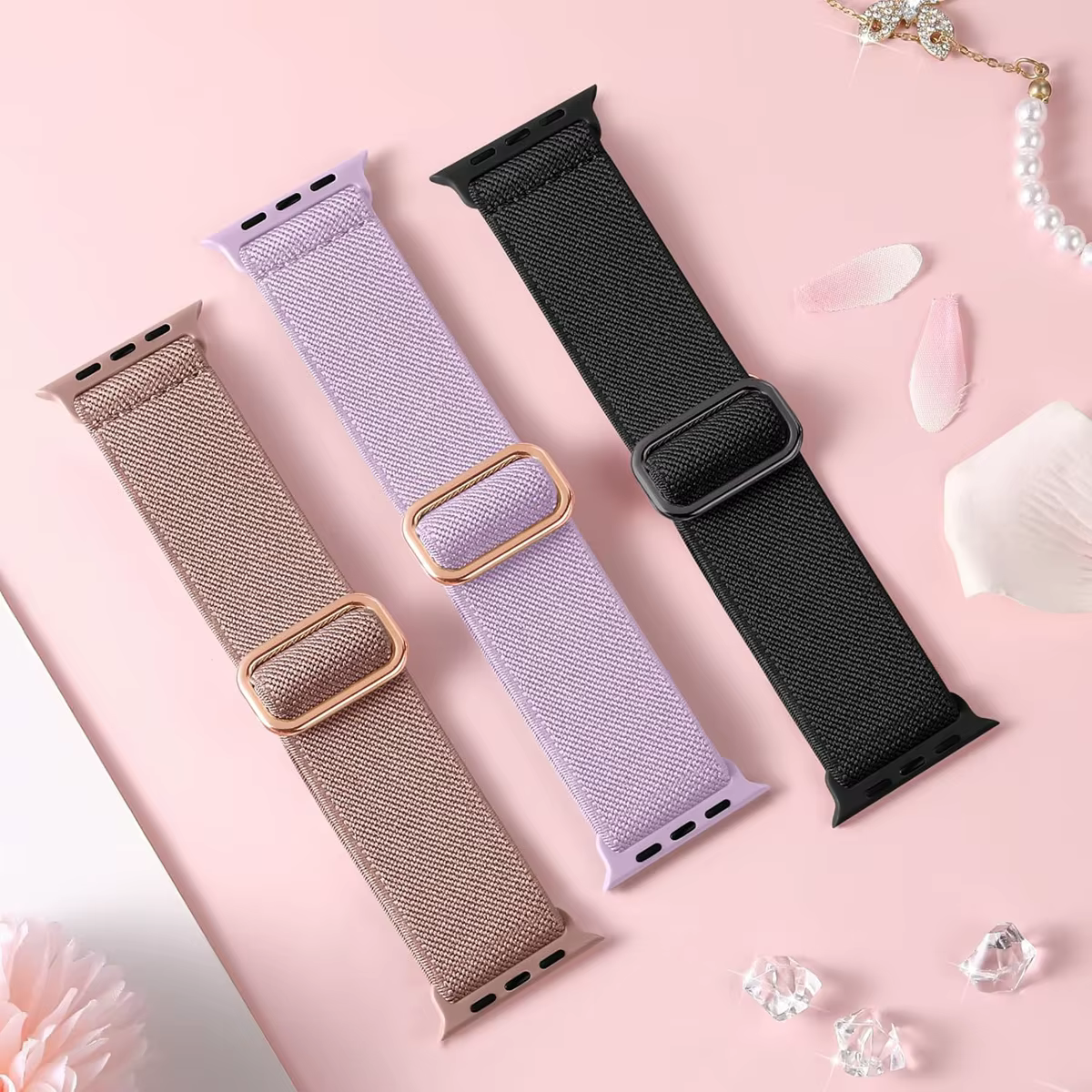 Lot de 3 bracelets élastiques pour Apple Watch