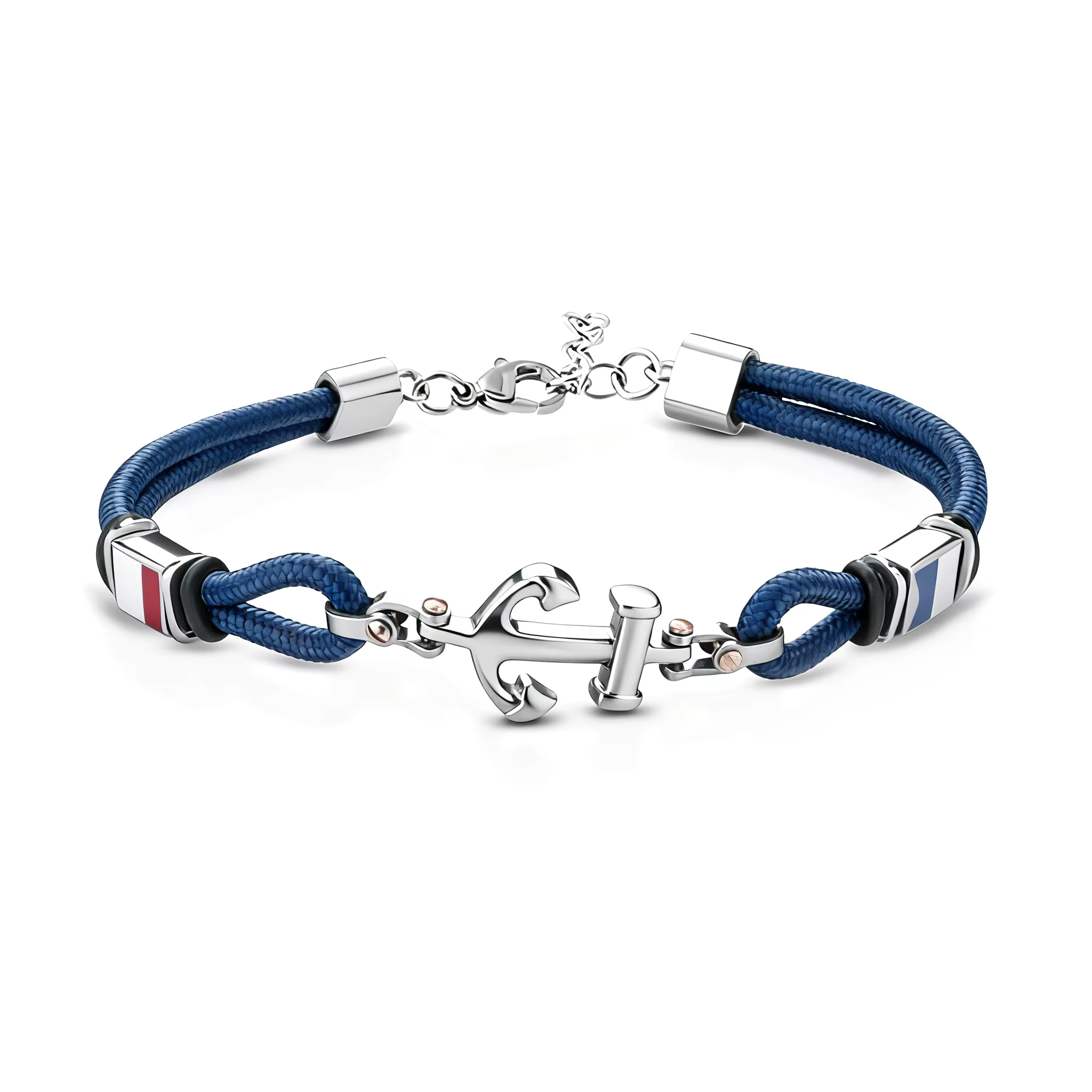 Runmda Bracelet à chaîne en corde bleue avec ancre nautique pour hommes, vêtements de mode décontractés marquants