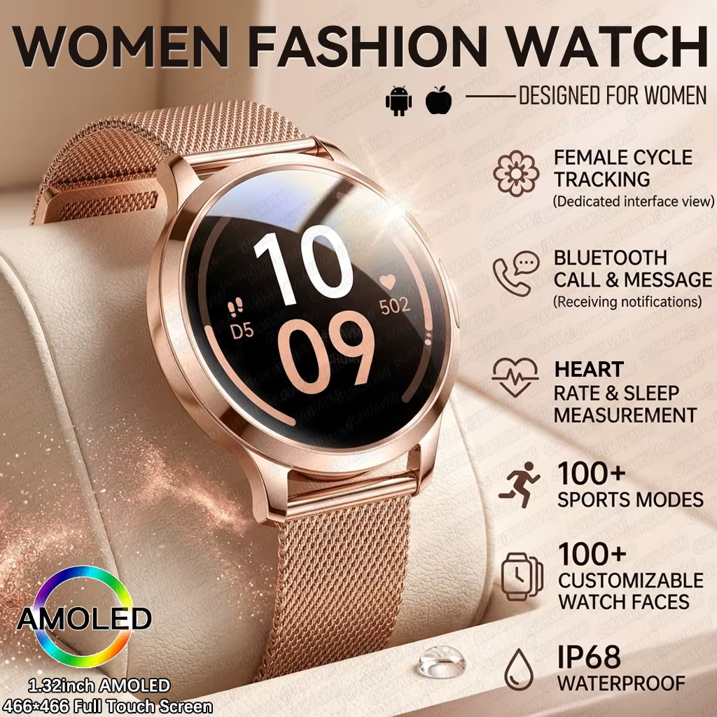 Montres intelligentes pour femmes avec suivi du cycle menstruel