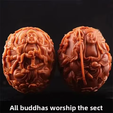Bracelet en noyaux d'olivier à grandes graines, sculpture nucléaire, dix mille bouddhes Asahi, chaîne à main, dieu de la richesse, bijoux Maitreya Guanyin, 1.9