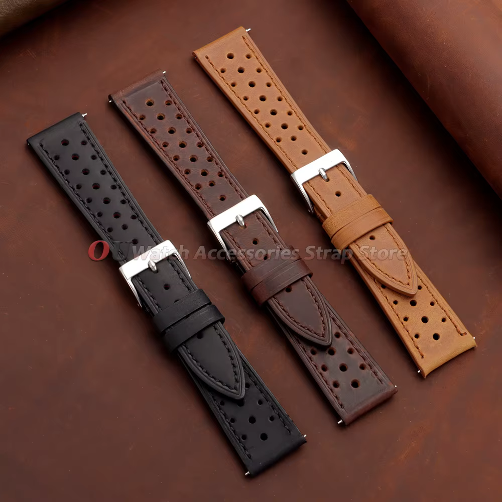 Bracelet de montre vintage en cuir 18mm 20mm 22mm pour Rolex pour Omega