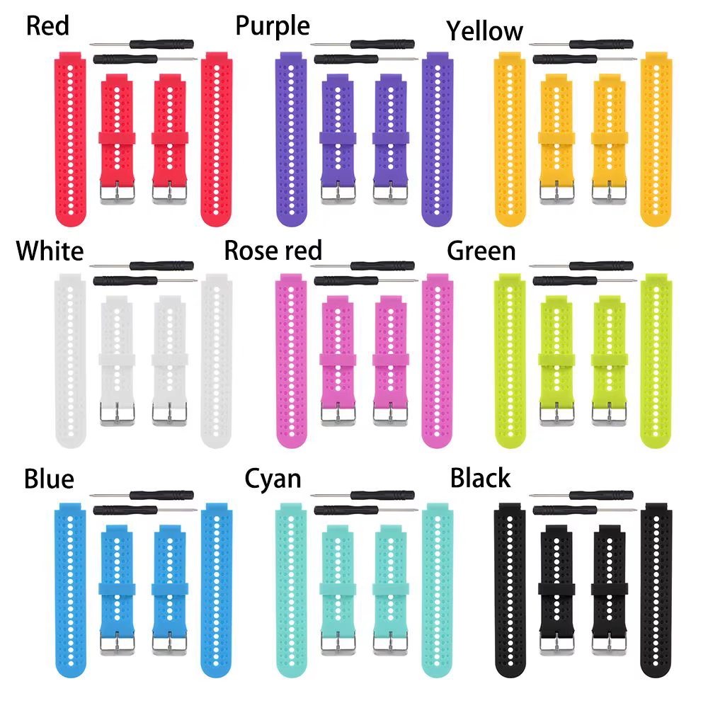 Nouvelle montre intelligente Sport bracelets Silicone Bracelet de montre Bracelet de remplacement pour Garmin Forerunner 220/230/235/620/630/735
