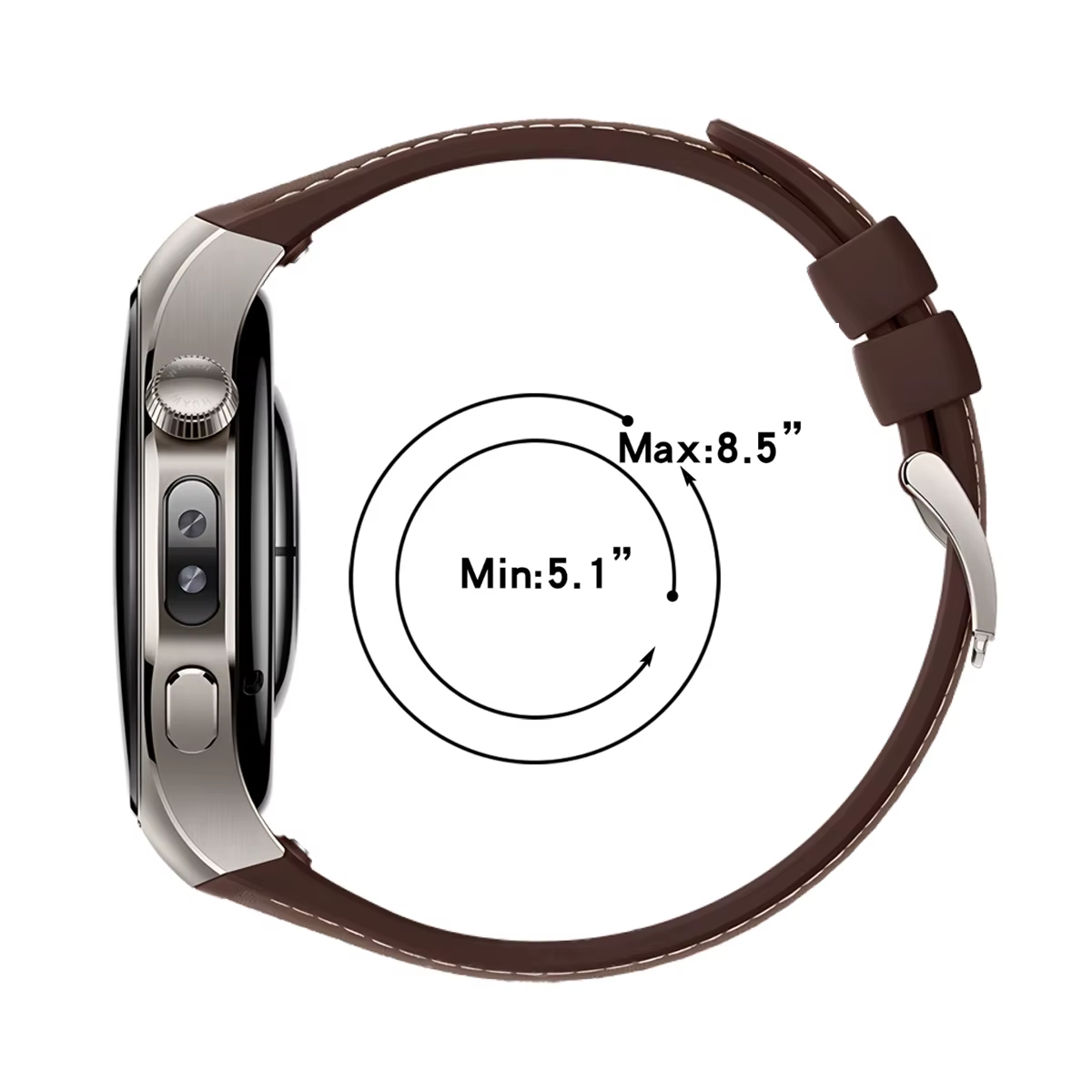 Bracelet en cuir de luxe d'origine pour Huawei Watch 5 46MM sans espaces