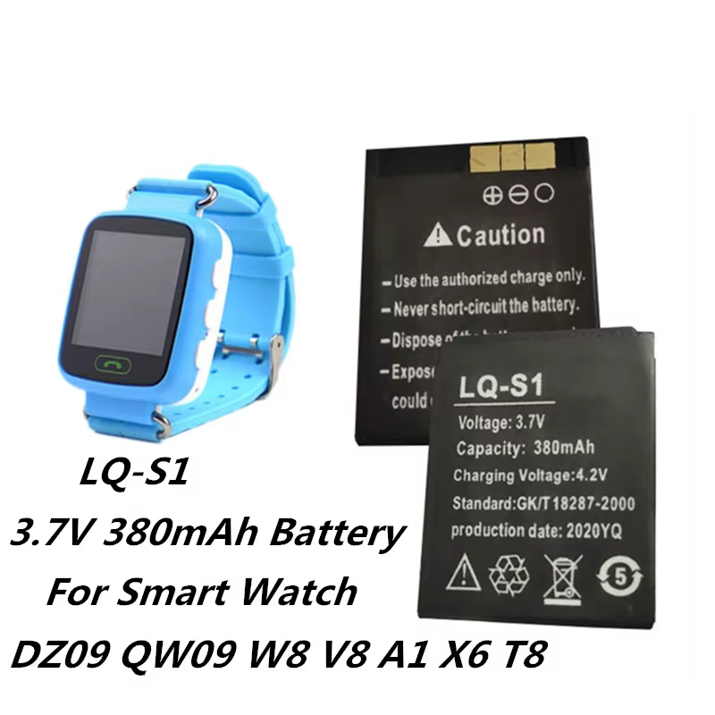 1-4 pièces LQ-S1 3.7V 380mAh batterie au lithium aste pour montre intelligente AB-S1 HLX-S1 DZ09 DJ-09 W8 A1 V8 X6 FYM-M9 SCX-M9 QW09