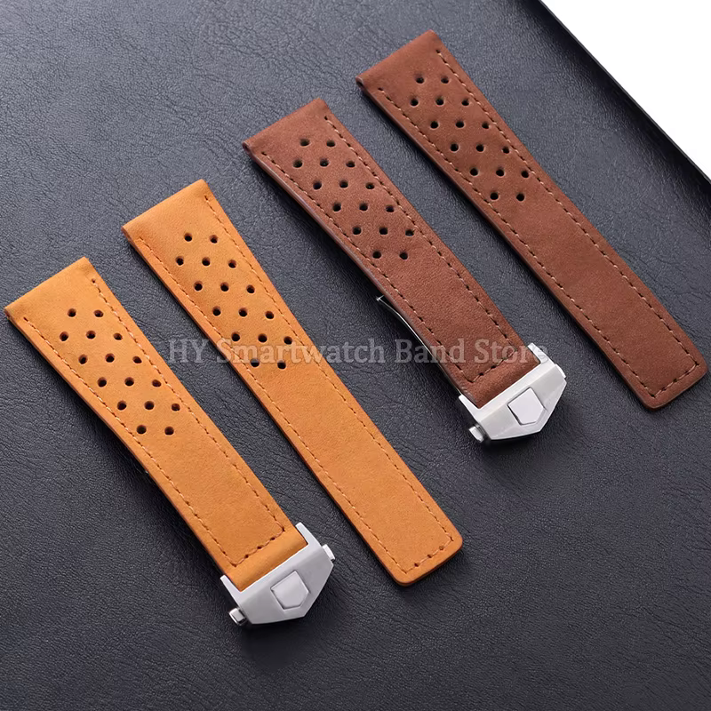 Bracelet de montre en cuir de vache pour Tag Heuer