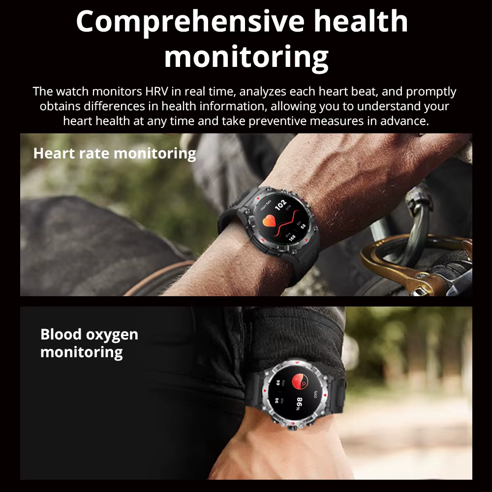 2025 COLMI V76 GPS Smartwatch 1.43 "Ultra AMOLED affichage boussole intégrée altimètre Bluetooth appel montre intelligente 500mAh batterie