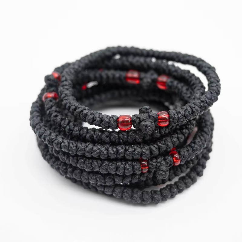 Bracelet en corde prière orthodoxe grecque, fait à main, chrétien, bijoux religieux élégants pour femmes hommes