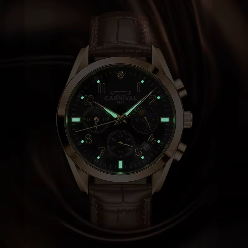 Carnaval marque homme mode or Rose montre de luxe saphir lumineux militaire Quartz montres étanche pour hommes Reloj Hombre