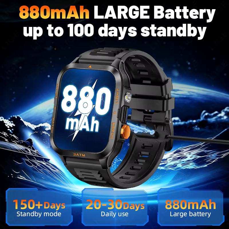 Montre connectée de fitness LIGE avec écran HD de 1