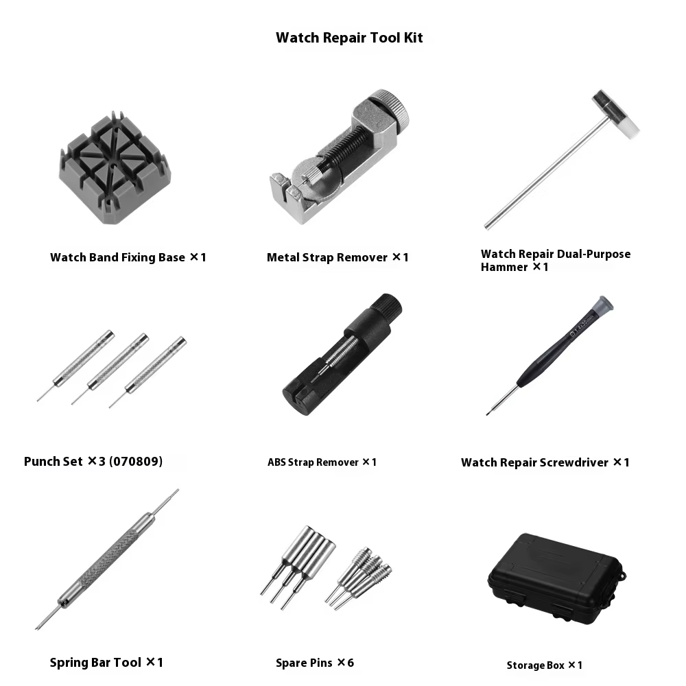 Kit de réparation de montres professionnel 16 pièces
