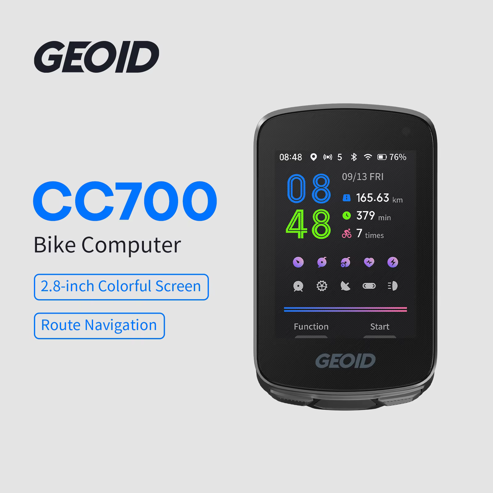 GEOID CC700 GPS ordinateur de vélo écran couleur 2.8 pouces compteur de vitesse de vélo avec Navigation de Route WIFI odomètre de cyclisme étanche